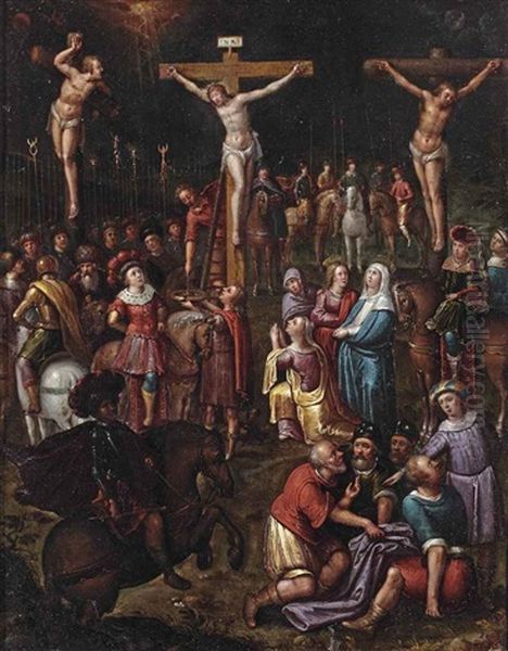 The Crucifixion Oil Painting by Cornelis de Baellieur