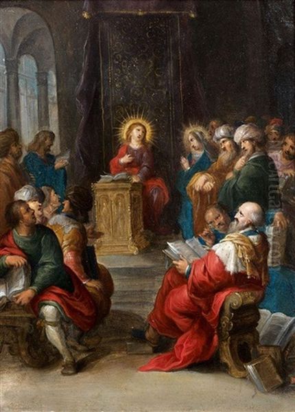 Le Christ Parmi Les Docteurs De La Loi Oil Painting by Cornelis de Baellieur