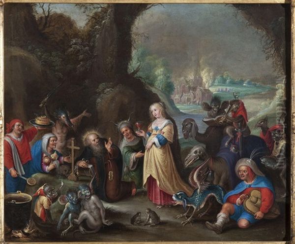 The Temptation Of Saint Anthony Oil Painting by Cornelis de Baellieur