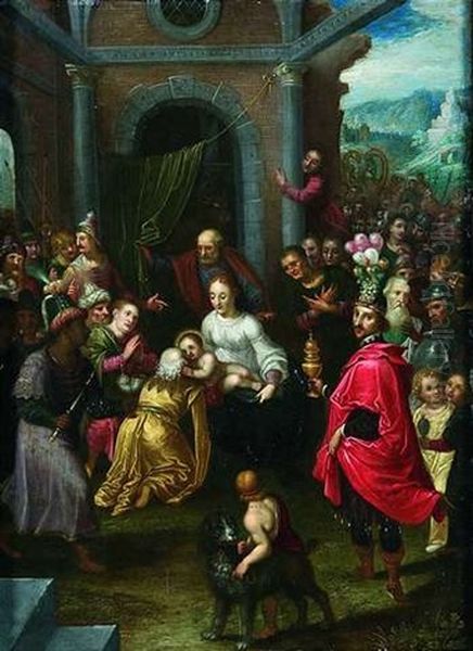 Die Anbetung Der Hirten Oil Painting by Cornelis de Baellieur