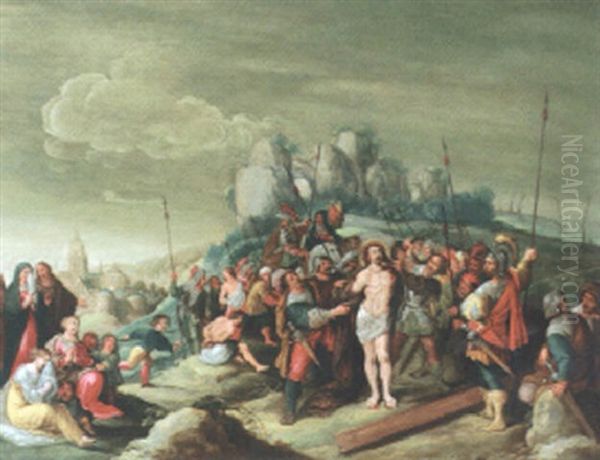 Christ On The Road To Cavalry Oil Painting by Cornelis de Baellieur