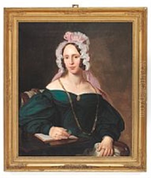 Two Portraits Oil Painting by Emilius Ditlev Baerentzen