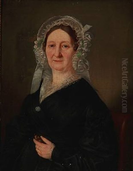 Portrait Of Miss Tychsen Oil Painting by Emilius Ditlev Baerentzen