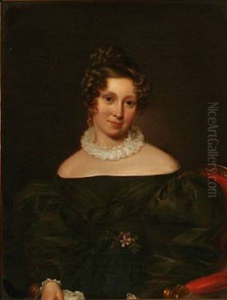 Portrait Of Edel Caroline Leth Oil Painting by Emilius Ditlev Baerentzen