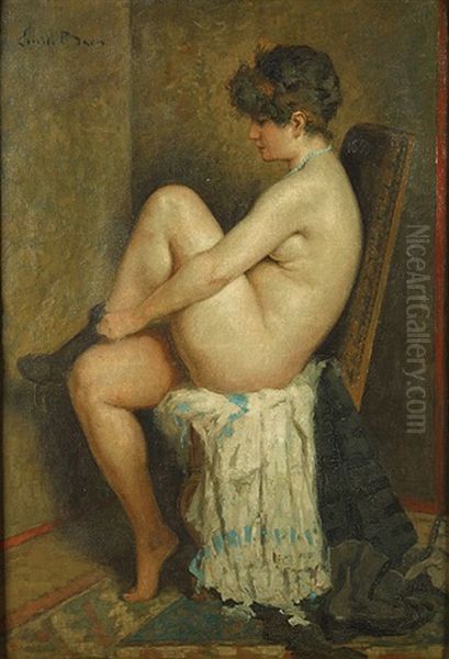 Le Modele Oil Painting by Emile Baes