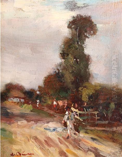 Intoarcerea De La Camp Oil Painting by Aurel Baesu