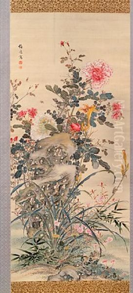 Summer Flowers Oil Painting by Yamamoto Baiitsu
