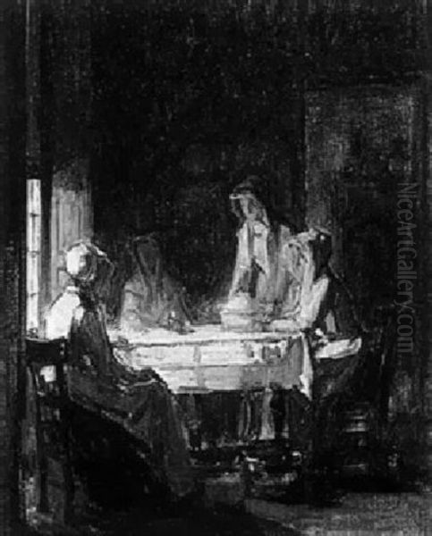 Le Repas Oil Painting by Joseph Bail