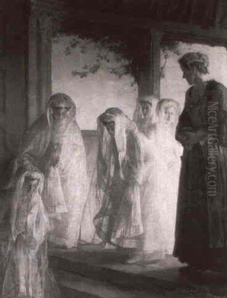 La Procession De Communiantes Oil Painting by Joseph Bail