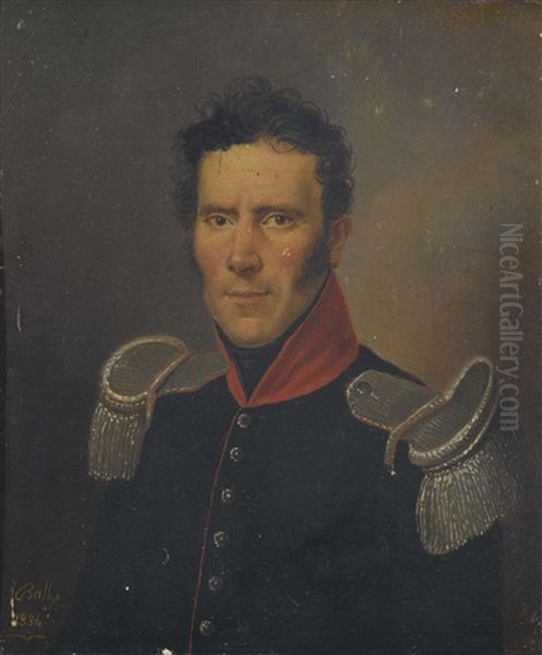 Portrat Eines Offiziers Oil Painting by Alexandre Bailly
