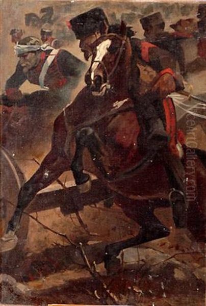 Charge De Cavalerie Oil Painting by William Baptiste Baird