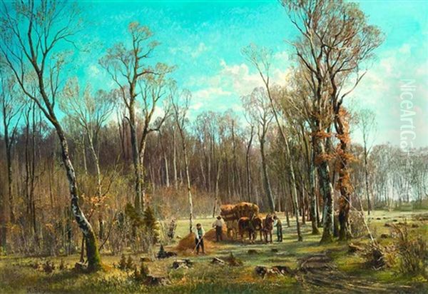 Waldinterieur Oil Painting by Hermann Baisch