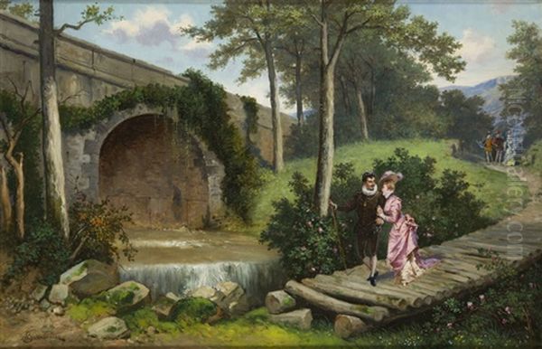 Society In The Park Oil Painting by Ladislaus Bakalowicz