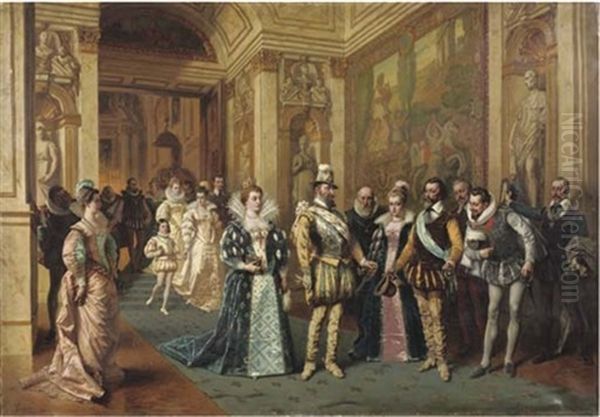 At The French Court Oil Painting by Ladislaus Bakalowicz