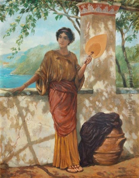 On The Balcony Oil Painting by Stephan Vladislavovich Bakalowicz