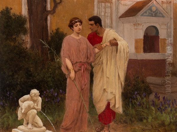 Question And Answer Oil Painting by Stephan Vladislavovich Bakalowicz