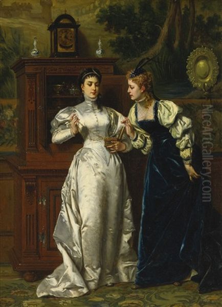 Which One To Wear? Oil Painting by Stephan Vladislavovich Bakalowicz