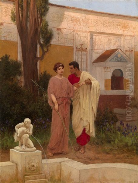 Question And Answer, An Illustration For The Henryk Sienkiewicz Novel Quo Vadis Oil Painting by Stephan Vladislavovich Bakalowicz