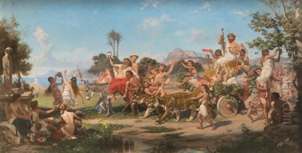 Bacchanalia Oil Painting by Stephan Vladislavovich Bakalowicz