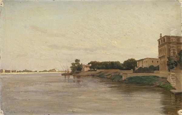 Blick Uber Den Nil Oil Painting by Stephan Vladislavovich Bakalowicz