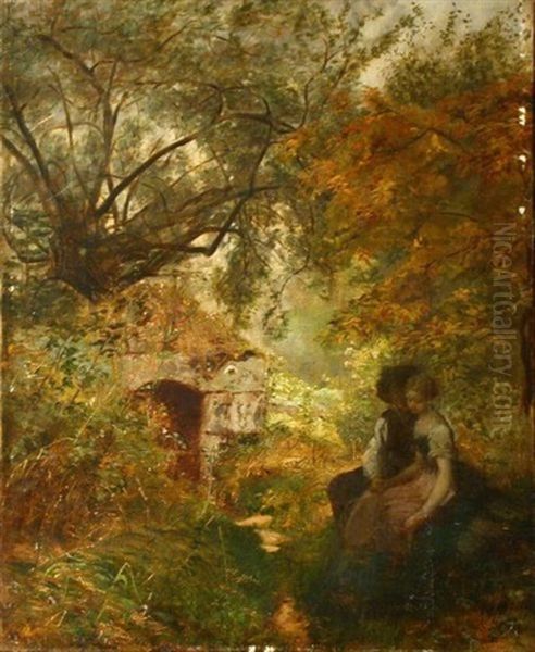 Scena W Parku Oil Painting by Stephan Vladislavovich Bakalowicz