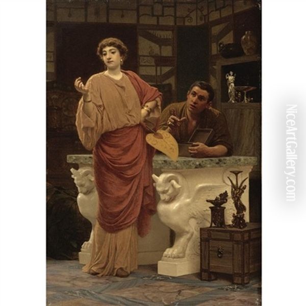 A Little Luxury Oil Painting by Stephan Vladislavovich Bakalowicz