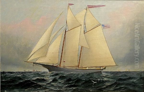 Haymaking Oil Painting by Elisha (Taylor) Baker