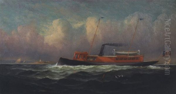 The Seawanhaka Corinthian Yacht Club Tender Oil Painting by Elisha (Taylor) Baker