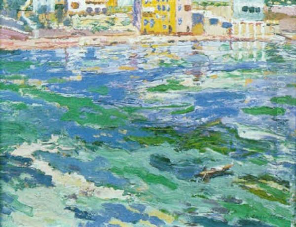 Mediterranean Reflections Oil Painting by Arthur Baker-Clack