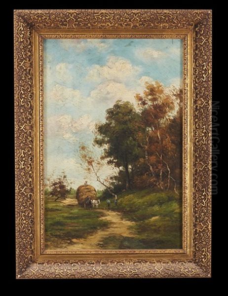 Hay Wagon Oil Painting by Gerardina Jacoba van de Sande Bakhuyzen