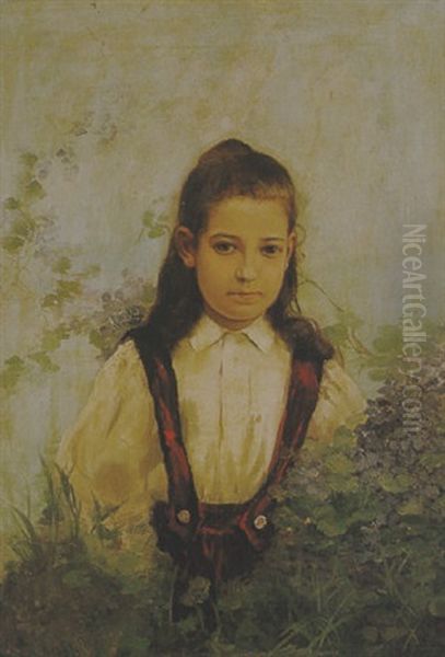 Retrato De Nina Oil Painting by Ricardo Balaca y Canseco