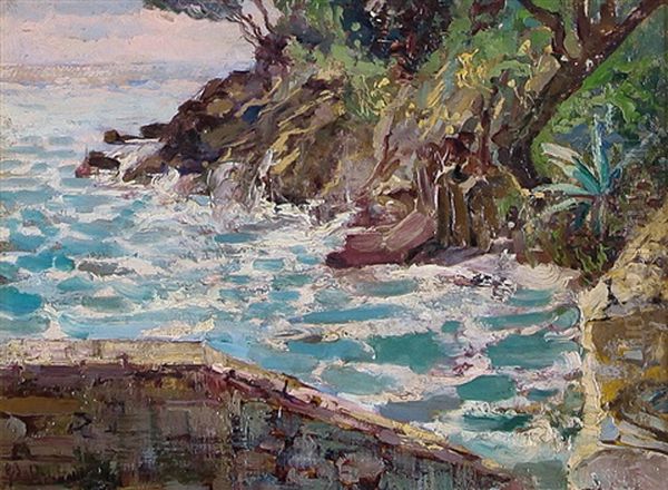 Marina Ligure Oil Painting by Guglielmo Baldassini