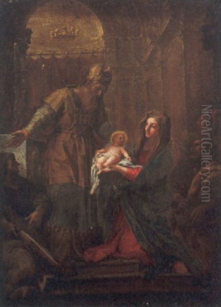 Presentazione Di Gesu Al Tempio Oil Painting by Lazzaro Baldi