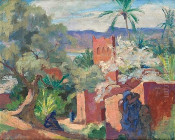 Porteuse D'eau Oil Painting by Jean Baldoui