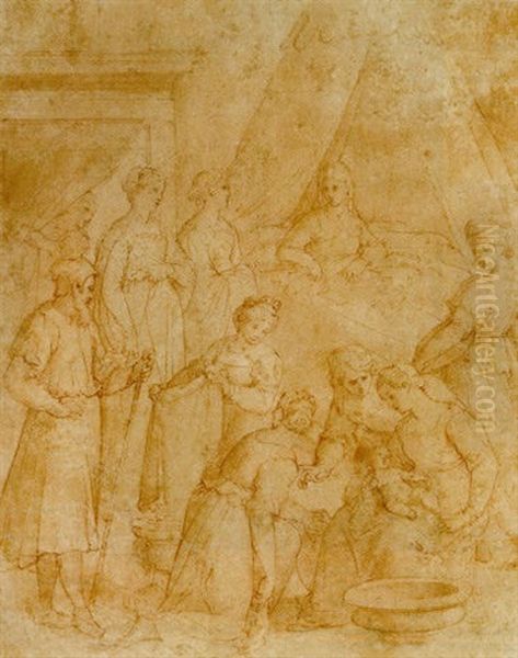 Die Geburt Des Heiligen Johannes Oil Painting by Giovanni (Il Cosci) Balducci