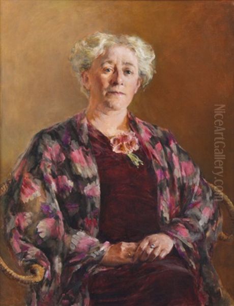 Portrait Of A Woman (possibly A Self-portrait) Oil Painting by Alice Marian Ellen Bale