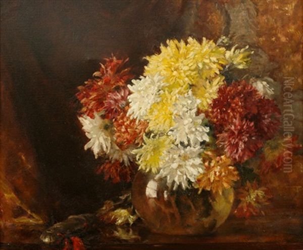 Chrysanthemums Oil Painting by Alice Marian Ellen Bale
