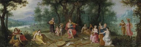 Apollo And The Muses Oil Painting by Hendrik van Balen the Elder