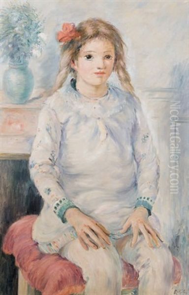 Fillette Au Noeud Rouge Oil Painting by Jacob Balgley