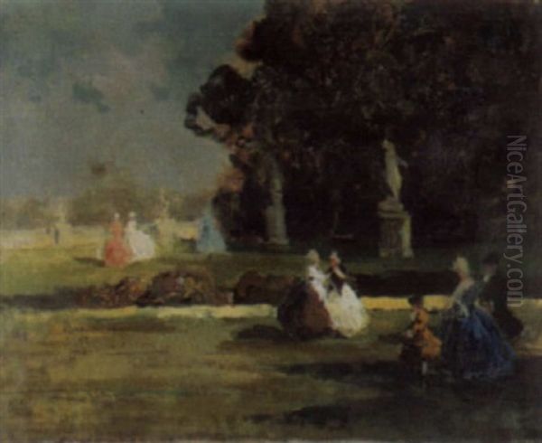 Sommerliche Partie Im Park Oil Painting by Salvatore Balsamo