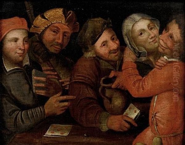 Card Players Oil Painting by Pieter Balten