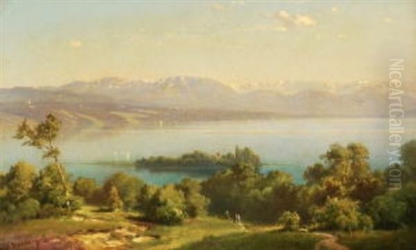 Am Westufer Des Starnberger Sees Oil Painting by Fritz Bamberger