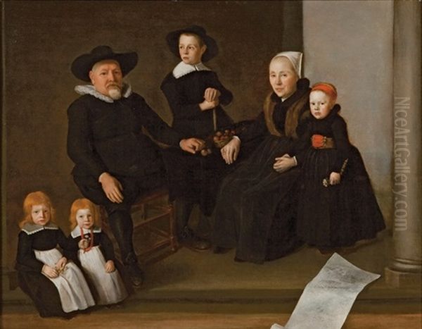 Portrait De Famille Oil Painting by Gerbrandt Ban