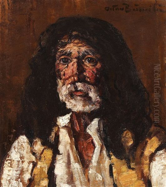 Portret De Taran Bucovinean Oil Painting by Octav Bancila