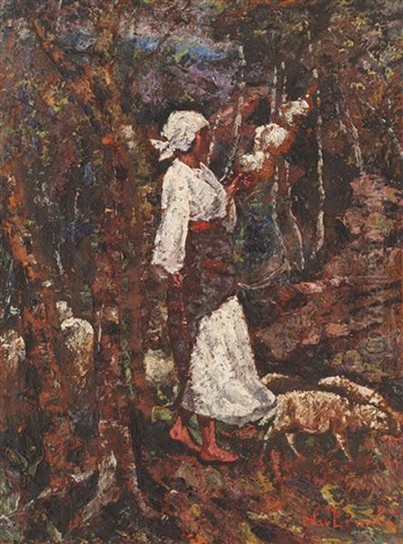 Tarancuta Cu Fuior Oil Painting by Octav Bancila