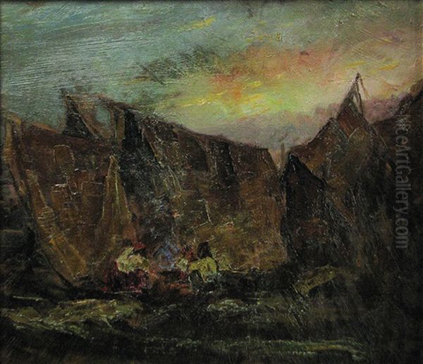 Gipsy Camp Oil Painting by Octav Bancila