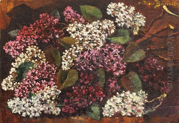 Lilac Oil Painting by Octav Bancila