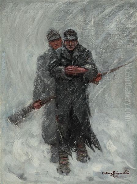 The Runaway Oil Painting by Octav Bancila