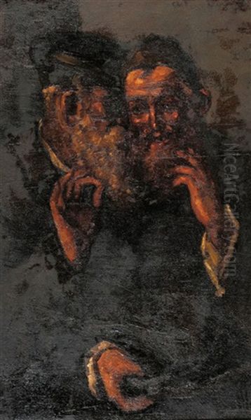 Rabbis Oil Painting by Octav Bancila