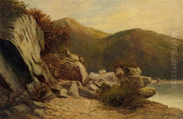 Untitled (rock Study With Clam Diggers, Rhode Island) Oil Painting by Edward Mitchell Bannister